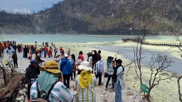 Objek Wisata Kawah Putih Bandung Kekeringan, Air Hijau Toska Hilang bikin Wisatawan Kecewa