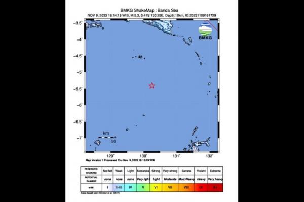 Tak Ada Kerusakan Akibat Gempa Beruntun di Kabupaten Tanimbar