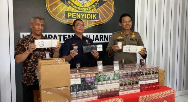 Ribuan Rokok Tanpa Cukai Disita Petugas Bea Cukai Dan Satpol PP Banjarnegara