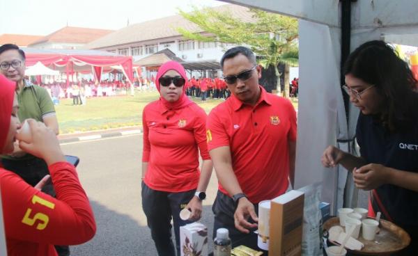 Olahraga Bersama di Sesko TNI Bandung, Booth QNET Disambut Antusias Peserta