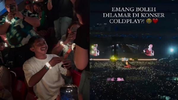 Pemuda asal Deliserdang Lamar Kekasih di Konser Coldplay Viral, Netizen: I Said Yess 