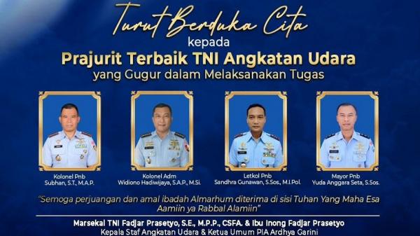 Inilah 4 Sosok Prajurit TNI AU yang Gugur dalam Tragedi Jatuhnya Pesawat Super Tucano