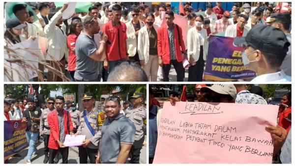 Empat Institusi di Sumba Timur di Demo Mahasiswa Prodi Hukum Unkriswina dan GMNI