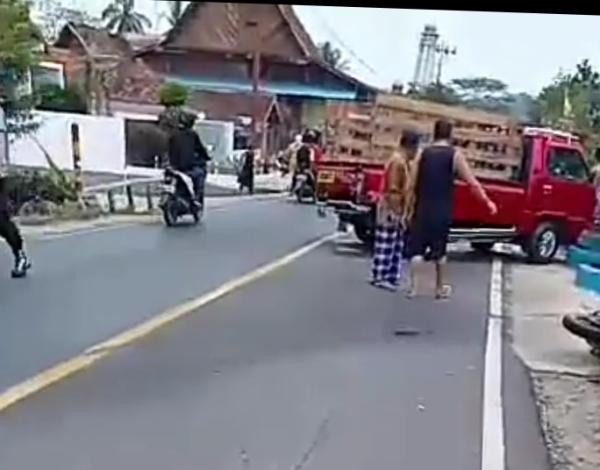 Pickup Vs Motor di Jalinbar Pugung Tanggamus Pengendara Tewas