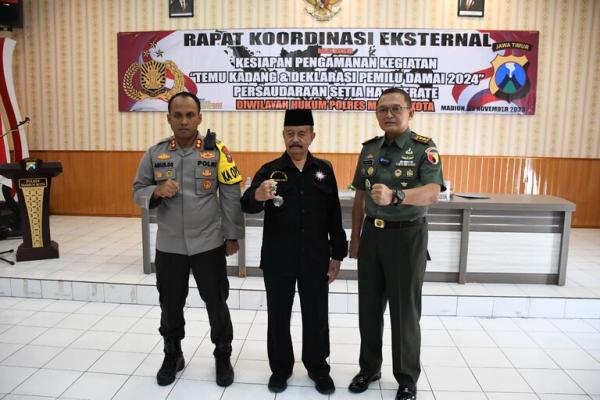 Ketua Umum PSHT Pusat Bersama TNI-Polri Gelar Rakor Persiapan Pengamanan Temu Kadang di Madiun