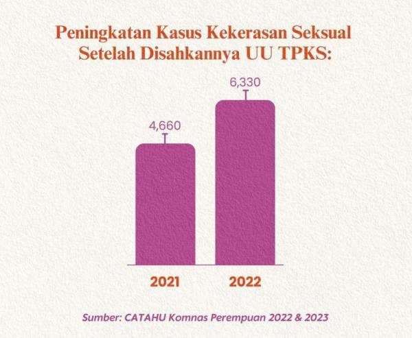 Laporan Kasus Kekerasan Seksual Meningkat usai Hadirnya UU TPKS