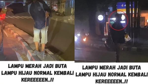 Viral! Pengemis di Bandung Pura-pura Buta saat Lampu Merah dan Jalan Santai saat Hijau