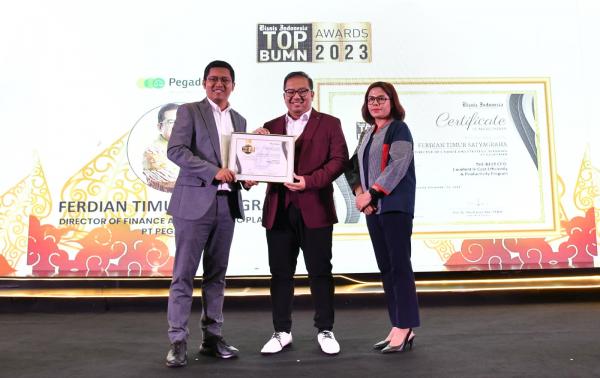 Kembangkan Ekonomi Berkelanjutan, Pegadaian Raih 2 Penghargaan Bisnis Indonesia TOP BUMN Awards 2023