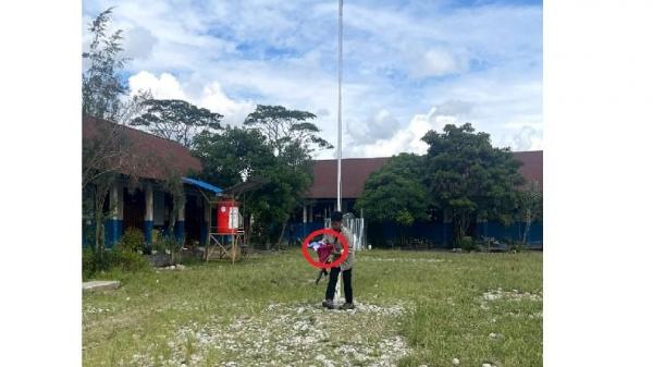 Penemuan Kain Bermotif Bintang Kejora di Tiang Bendera SD Mulele Wamena, Hebohkan Warga