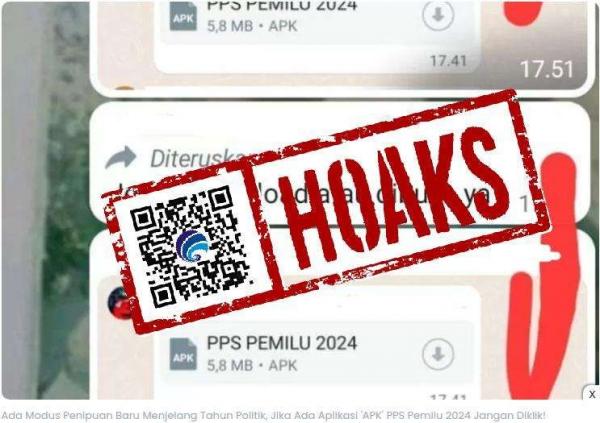 Hoaks Pesan WhatsApp Aplikasi PPS Pemilu 2024