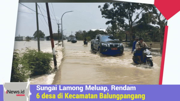 Sungai Lamong Meluap, Rendam 6 Desa di Kecamatan Balungpanggang dan Benjeng