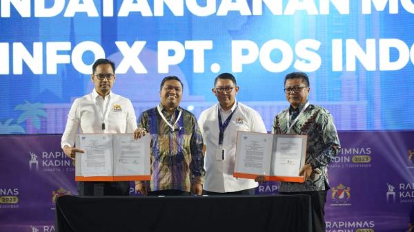 Kolaborasi Kembangkan UMKM, Pos Indonesia Tandatangani Kerja Sama dengan TikTok bersama Kadin