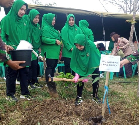Jaga Kelestarian Lingkungan, Persit KCK PD III/Siliwangi Tanam 5000 Pohon di Kabupaten Cirebon