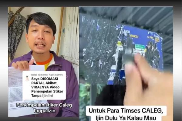 Viral Rusak Stiker Kampanye Caleg di TikTok Berujung Somasi