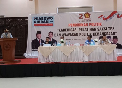 Partai Gerindra Kota Cirebon Gelar Pendidikan Politik Bagi Kader dan Saksi TPS