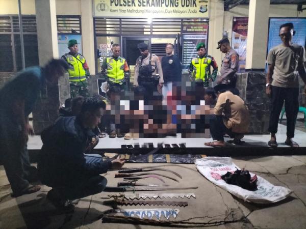 Aksi Tawuran Antar Pelajar bersenjata Tajam di Sekampung Udik Digagalkan Petugas Polisi dan TNI