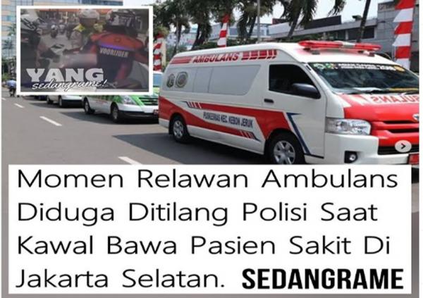 Viral Ambulans Bawa Pasien Renta Dihentikan Polisi, Lokasi Seberang Kementerian Kesehatan