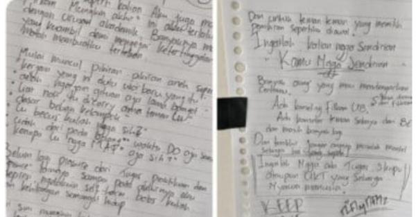 Viral! Dua Surat Wasiat Mahasiswi UB Beredar, Tak Kuat Beban Kuliah Putuskan Bunuh Diri