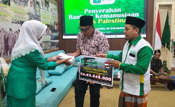 Fatayat NU Salurkan Bantuan Palestina Lewat Lazisnu Surabaya