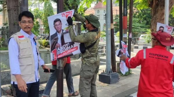 Melanggar Ketentuan, 815 Alat Peraga Kampanye di Kota Semarang Ditertibkan