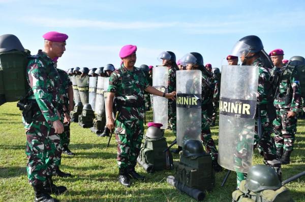 Ribuan Pasukan Marinir TNI AL Disiagakan Amankan Pemilu 2024 di Provinsi Papua Barat Daya