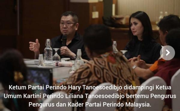 Hary Tanoe Bertemu Pengurus Partai Perindo Perwakilan Luar Negeri Malaysia,Ini Pesannya!