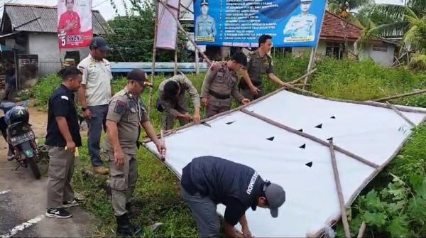 Pemasangan APK di Zona Terlarang Mulai Ditertibkan Bawaslu Bangka Selatan