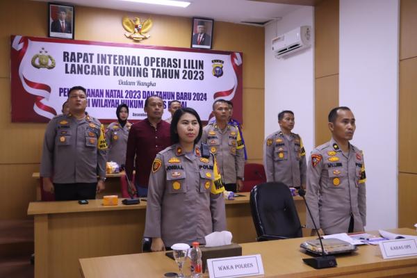 Polres Dumai Laksanakan Rapat Internal Operasi Lilin Lancang Kuning, Dalam Rangka Pengamanan Nataru