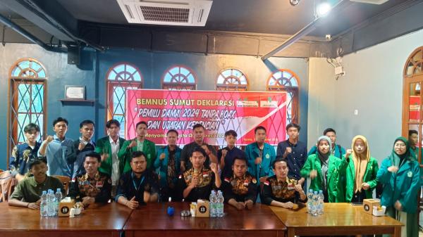 BEM Nusantara Sumut dan BEMSI Sumbagut Deklarasi Pemilu Damai