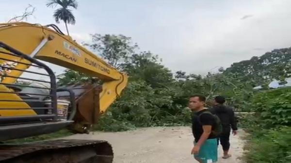 Banjir dan Longsor Landa Bungo, PT SDP Kerahkan Alat Berat Bantu Tangani Pohon Tumbang 