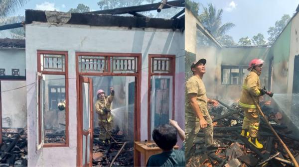 Ruang Kelas Madrasah dan Rumah Ustaz di Cisaga Ciamis Hangus Terbakar