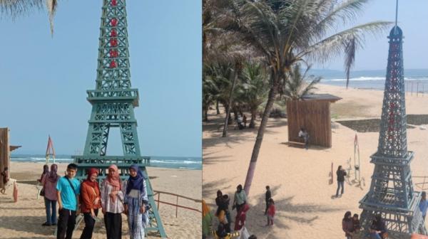 Jadi Ikon Menarik, Menara Eiffel dari Kayu ada di Pantai Kelapa Warna