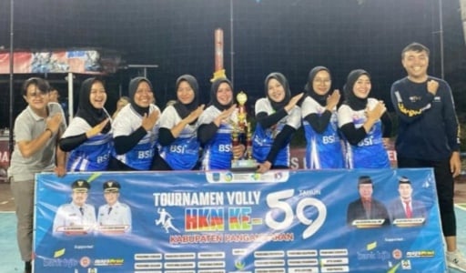 Tim Voli Putri RSUD Pandega Juara 1 dalam Turnamen Voli HKN ke 59 Tahun 2023