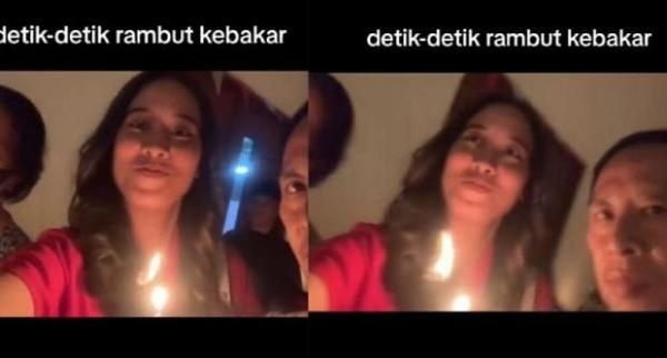 Viral di Medsos kejadian Apes Malam Natal, Rambut Seorang Perempuan Terbakar saat Berdoa