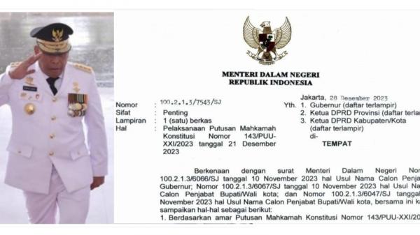 Mendagri Pertegas Jabatan Gubernur Murad Ismail Berakhir 24 April 2024, Begini Isi Suratnya