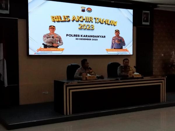 Rilis Akhir Tahun, Ini Sejumlah Pencapaian Polres Karanganyar di Tahun 2023