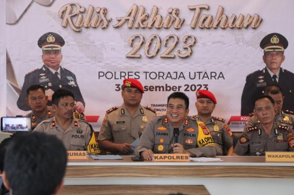 Rilis Akhir Tahun 2023, Kapolres Toraja Utara Perintahkan Personil Rutin Patroli Diwilayah Rawan
