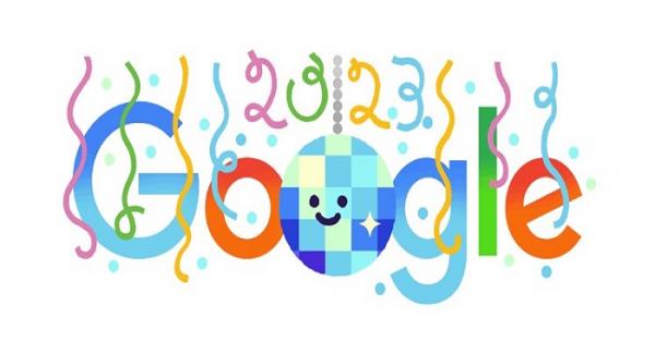 Google Doodle Rayakan Malam Tahun Baru 2024 dengan Lampu Disko