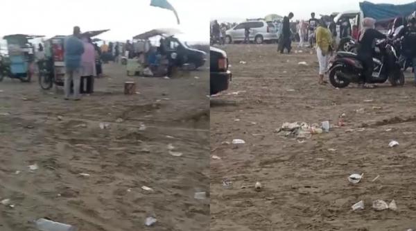 Viral, Pantai Bagedur Dipenuhi Sampah Saat Libur Tahun Baru