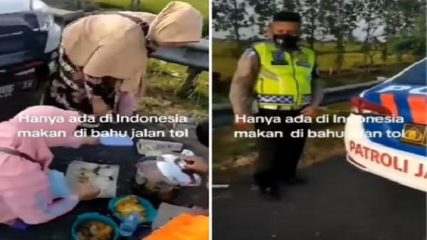 Emak-Emak Piknik di Tol Cipali Viral, Netizen: Unik Banget, hanya Ada di Indonesia 