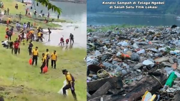 Prihatin Sampah, Komunitas Estungkara Ajak Warga Bersihkan Telaga Ngebel Ponorogo
