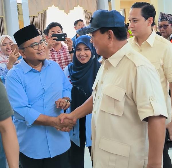 Maulana Yakin Pilpres Sekali Putaran saat Sambut Prabowo di Jambi