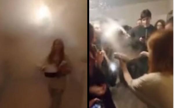 Viral! Seorang Wanita Menyiramkan Air Mendidih kepada Temannya Setelah Mendapat Prank Bom Asap