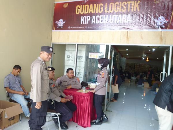 Operasi Mantap Brata Seulawah 2023-2024, Polres Aceh Utara Jaga Ketat Gudang Logistik KIP
