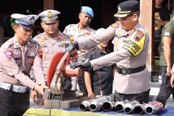 771 Knalpot Brong di Banjarnegara Ditertibkan, Polres Gelar Deklarasi 