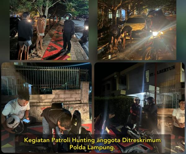 Antisipasi Geng Motor, Tawuran dan C3 Polda Lampung Lakukan Patroli di Bandarlampung