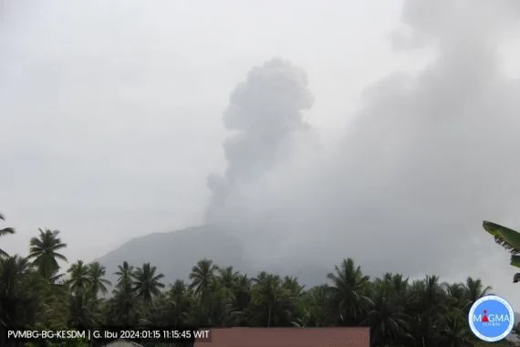 Gunung Api Ibu di Maluku Utara Meletus, Lontarkan Abu Vulkanik 1000 Meter