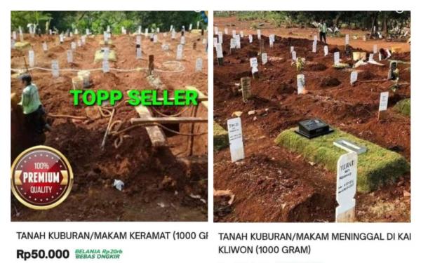 Viral Tanah Kuburan di Jual Bebas di Online Shop, Rp1,3 Juta per 1 Kg