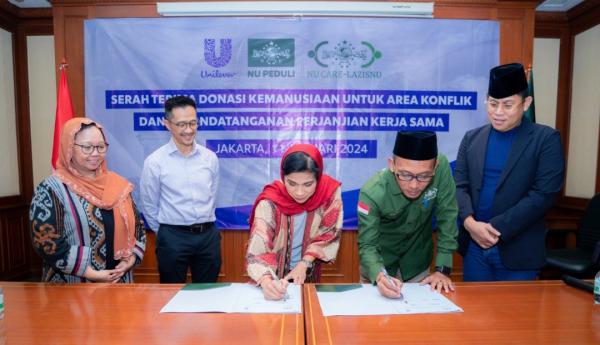 NU Terima Bantuan Kemanusiaan dan Teken Kontrak 5 tahun dengan Unilever Indonesia