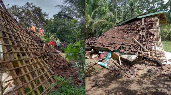 Rumah Janda di Cimaragas Ciamis Ambruk Nyaris Rata dengan Tanah